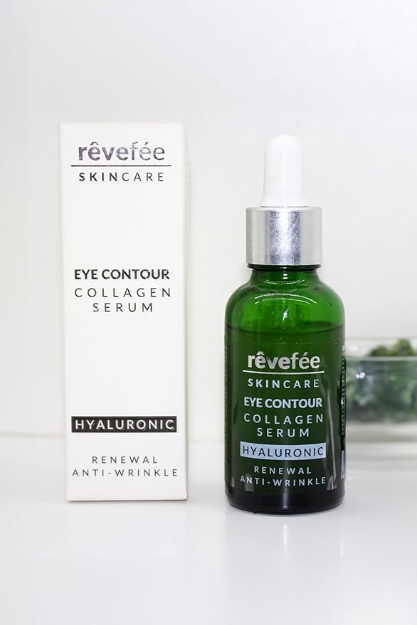 collagen hyaluronic eye serum; reduces dark circles, puffiness, fine lines and eye bags., Yellow-GlimoraGlow