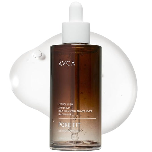 AVCA Pore Fit Retinol Ampoule for Large Pores, Fine Lines, Anti Aging & Wrinkle Care 100ml/3.38fl. oz.-GlimoraGlow