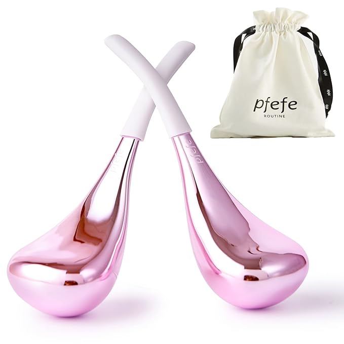 Cryo Sticks for Face, Ice Globes Cryo Globes for Facials, Esthetician Supplies Gifts, Unbreakable Stainless Steel Ice Roller Cooling Spa Balls with Storage Case-GlimoraGlow