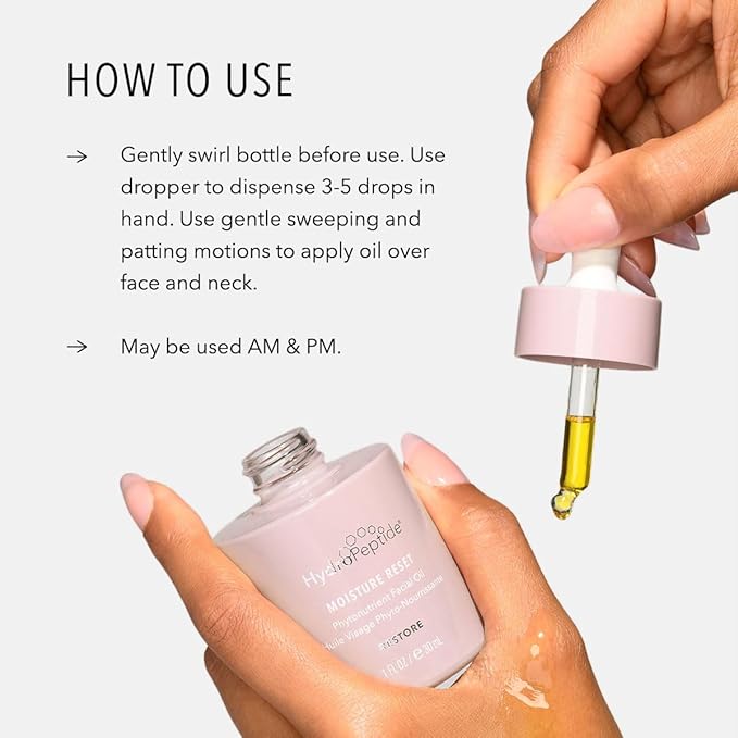 HydroPeptide Moisture Reset, Phytonutrient Facial Oil, Hydrate and Enrich Skin, Improves Skin Barrier Function, 1 Ounce-GlimoraGlow