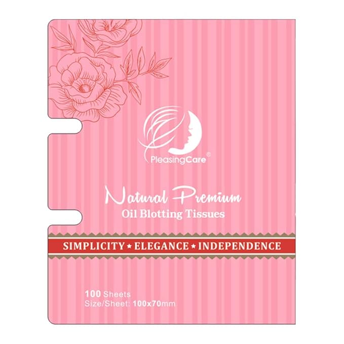 Oil Blotting Paper Sheets, 100 Counts, Natural Rose Facial Oil Absorbing Face Blotting Sheets - Take Only 1 Piece Each Time Design - No Waste and Easy to Carry in Pocket (Rosy - 1 Pack)-GlimoraGlow