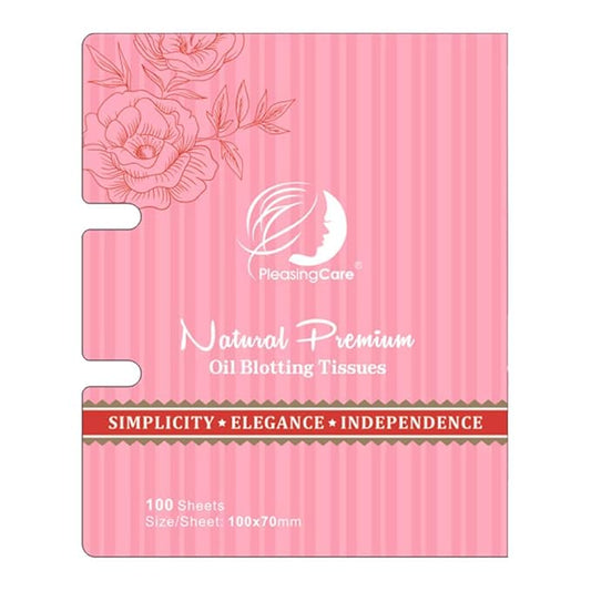 Oil Blotting Paper Sheets, 100 Counts, Natural Rose Facial Oil Absorbing Face Blotting Sheets - Take Only 1 Piece Each Time Design - No Waste and Easy to Carry in Pocket (Rosy - 1 Pack)-GlimoraGlow