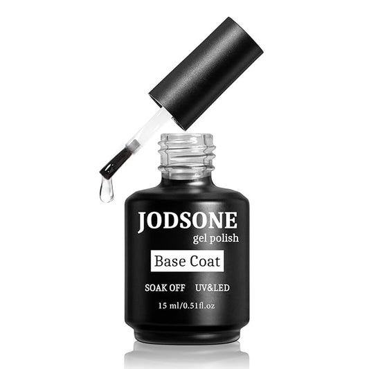 JODSONE 15ML Base Coat Gel Nail Polish Gel Glossy Quick Drying Durable Soak Off Clear No Wipe-GlimoraGlow