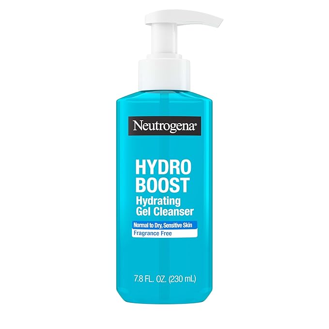 Neutrogena Hydro Boost Face Wash, Fragrance Free, Hydrating Facial Cleanser with Hyaluronic Acid, Daily Foaming Face Wash & Makeup Remover, Hypoallergenic Gel Cleanser, 7.8 fl. oz-GlimoraGlow
