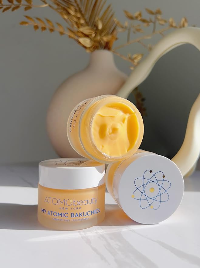 MY ATOMIC BAKUCHIOL Cream for Eyes, Face and Neck – Bakuchiol + Purified Quinoa Seed Polysaccharides | Anti-Aging, Lifting & Brightening | Retinol Alternative | Vegan & Dermatologically Tested – 45ml-GlimoraGlow