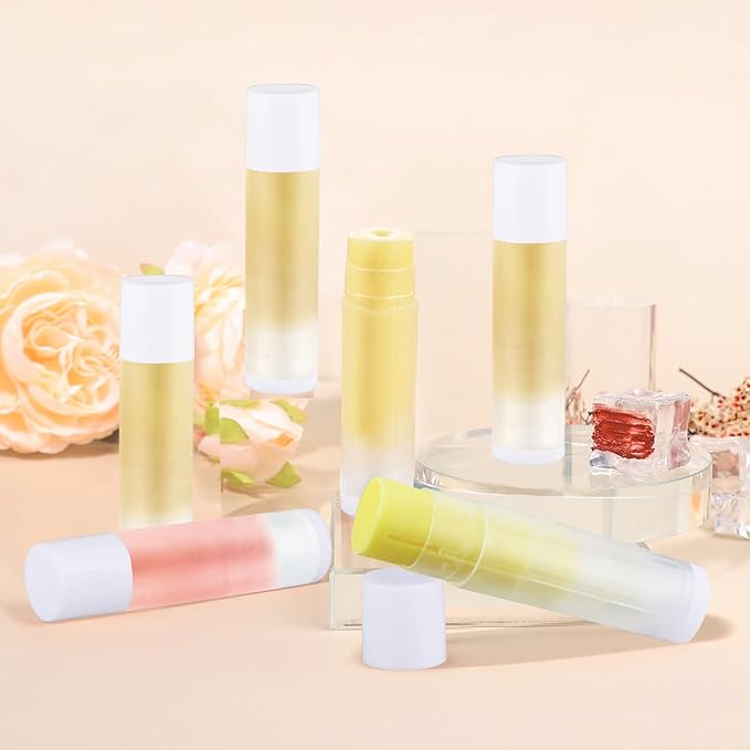 100 Pcs 5.5ml Bulk Empty Lip Balm Tubes Refillable Plastic Lip Gloss Container Travel Lipstick Tubes Chapstick Tubes Holder For DIY Homemade Lip Balm (clear)-GlimoraGlow