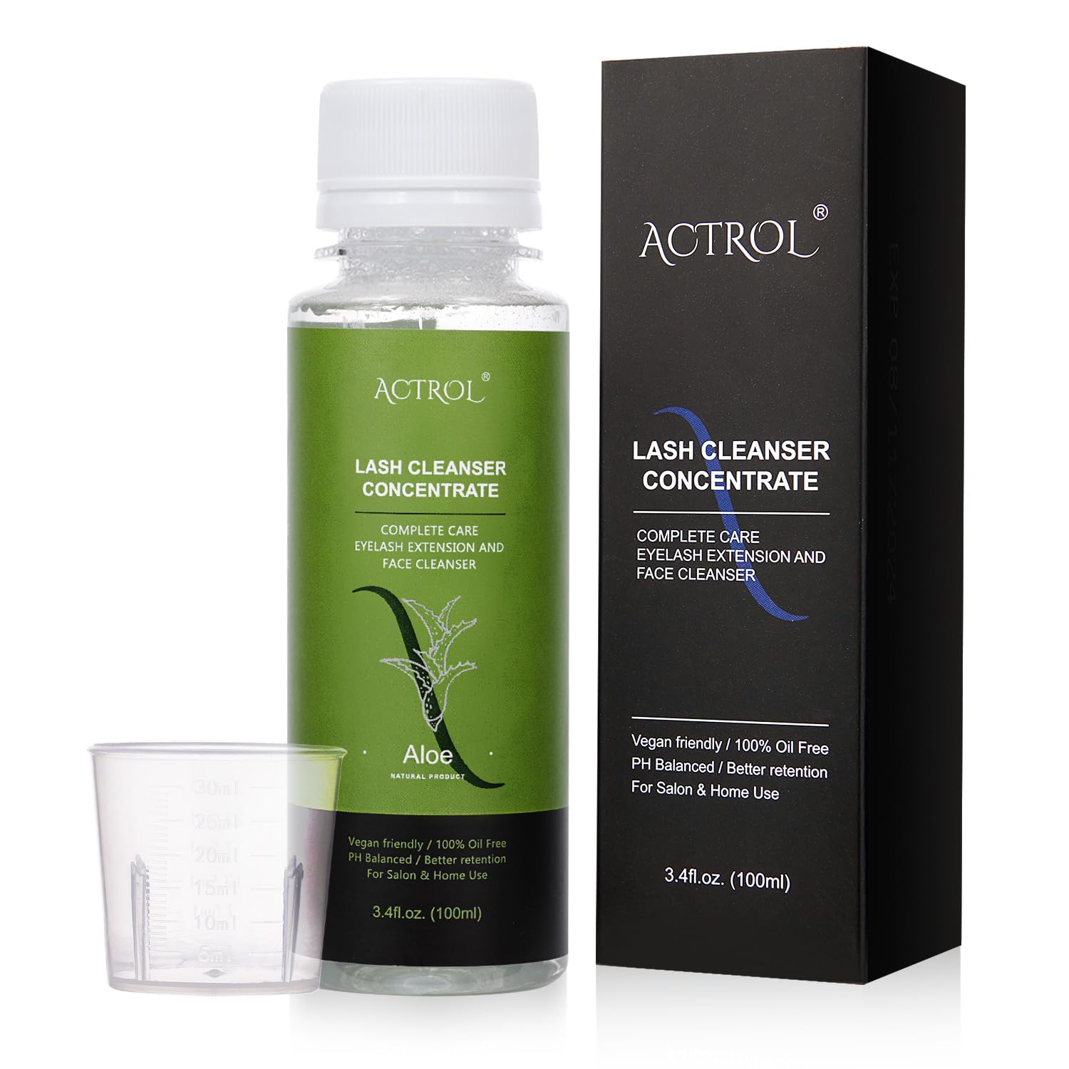 Eyelash Shampoo Concentrate 100ml Lash Extensions Cleanser Concentrate Aloe Foaming Shampoo DIY Paraben & Sulfate Free Wash for Extensions Lashes with Salon Home Care-Makes-GlimoraGlow