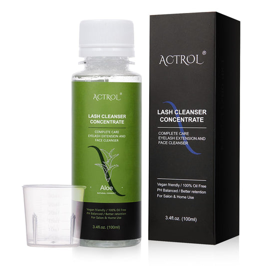 Eyelash Shampoo Concentrate 100ml Lash Extensions Cleanser Concentrate Aloe Foaming Shampoo DIY Paraben & Sulfate Free Wash for Extensions Lashes with Salon Home Care-Makes-GlimoraGlow