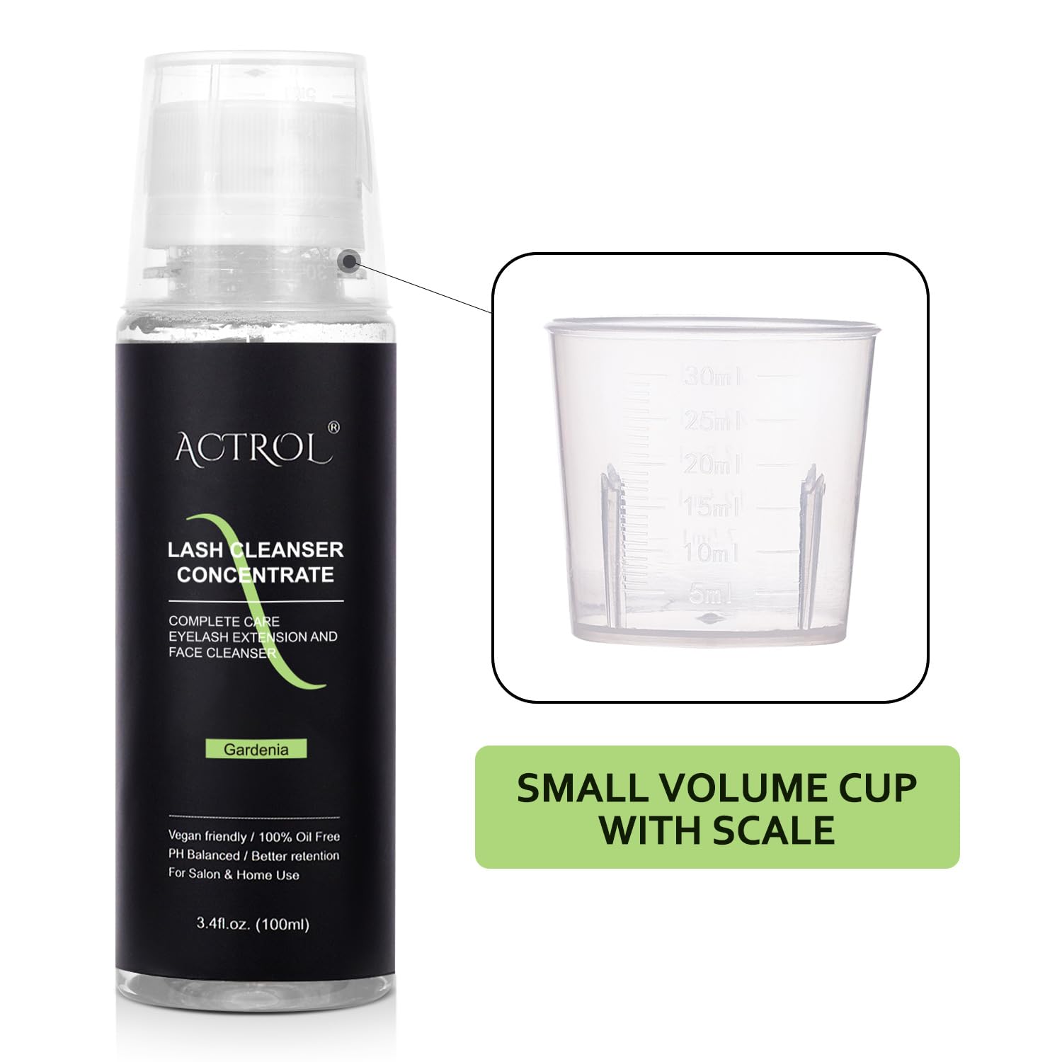 Eyelash Cleanser Concentrate Professional Lash Shampoo Foaming Cleanser DIY Paraben & Sulfate Free Non-lrritating Wash for Extensions Lashes with Salon Home Gardenia-GlimoraGlow