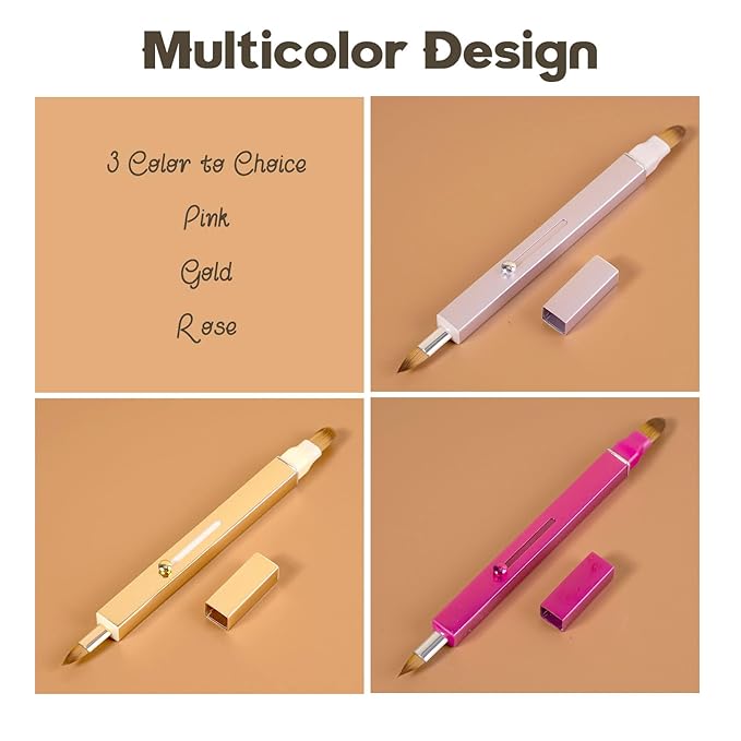 Lip Applicator Brush - 3 Pack Exquisite Professional Dustproof Retractable Lip Brush - Makeup Lipstick Lip Gloss Applicators (Pink Red Gold)-GlimoraGlow