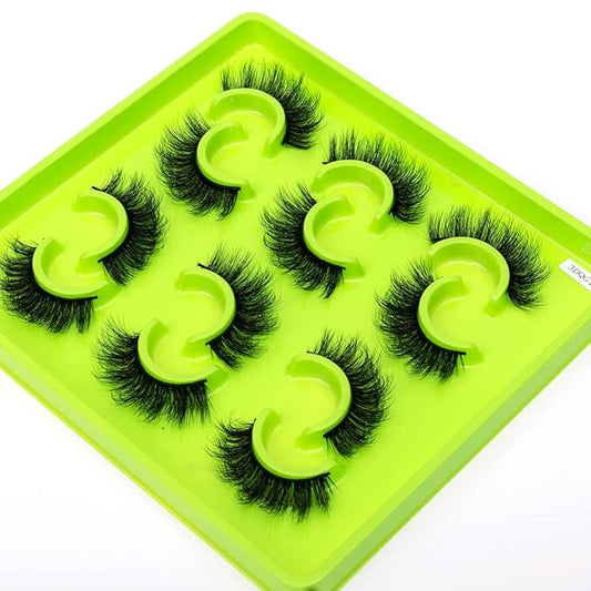 HBZGTLAD 6 Pairs Fluffy False Eyelashes Natural Faux Mink Strip 3D Lashes Pack(3DQG-114)-GlimoraGlow