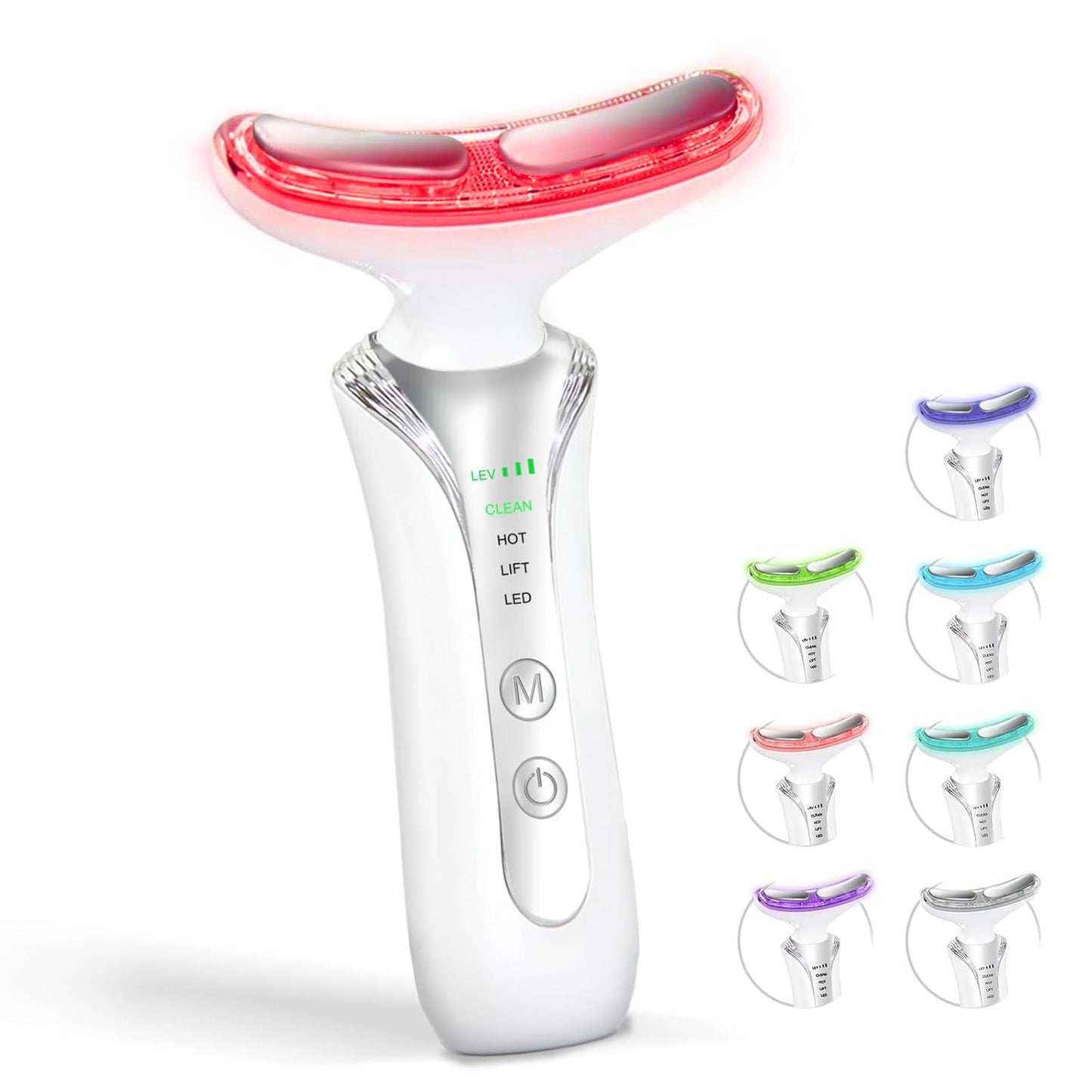 2025 New 7 in 1 Face Massager Tool, Red Light Therapy for Face and Neck, Portable Face Lift Device, Neck Massager for Double Chin Reducer-GlimoraGlow