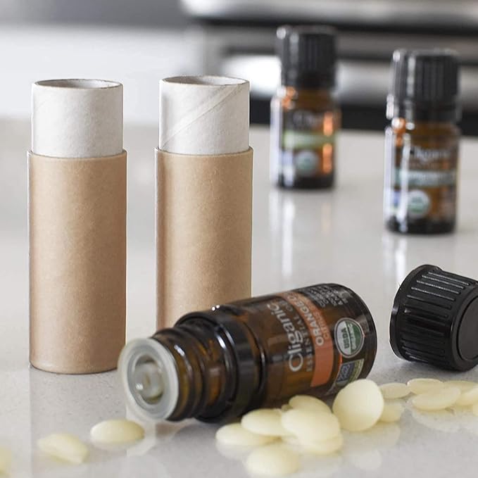 10 Pcs 2 Oz Paperboard Lip Balm Tubes Cardboard Tubes Empty DIY Lipstick Tube Refillable Lip Gloss Container Solid Perfume Tubes 60g Chapstick Container for Cosmetic Samples Deodorant(Brown)-GlimoraGlow