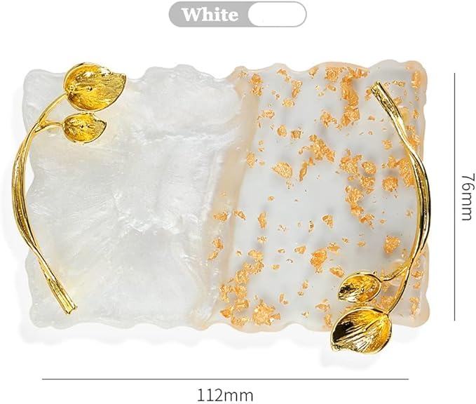 2023 Retro Nail Art Palette, Nail Painting Mixed Color Palette with Leaves Handle, Nail Holder Gel Color Makeup Display Board Pallet (White)-GlimoraGlow