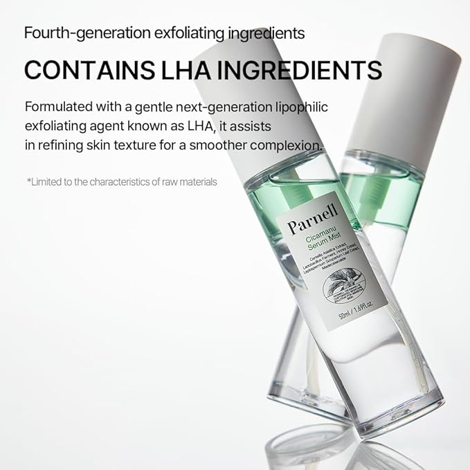 Parnell Cicamanu Serum Mist - Centella Asiatica, Hyaluronic Acid, Ceramide, LHA, Balancing Oil, Moisturizing and Soothing for Radiant Skin (1.69 Fl Oz / 50ml)-GlimoraGlow