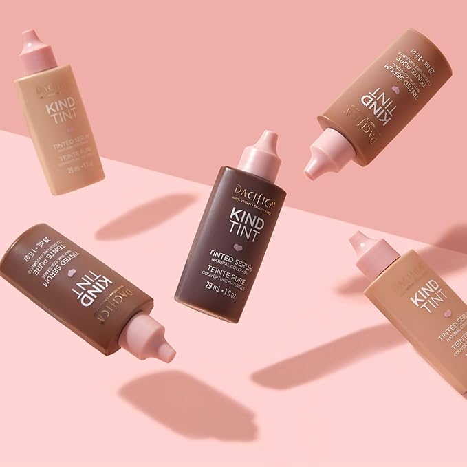 Pacifica Beauty Kind Tint Tinted Serum, Skincare, Vegan Collagen, Hyaluronic Acid, Vitamin C, Niacinamide, Caffeine, Hydrating, Lightweight Foundation, Natural Dewy Skin, Shade 17, 1 fl oz (1 Count)-GlimoraGlow