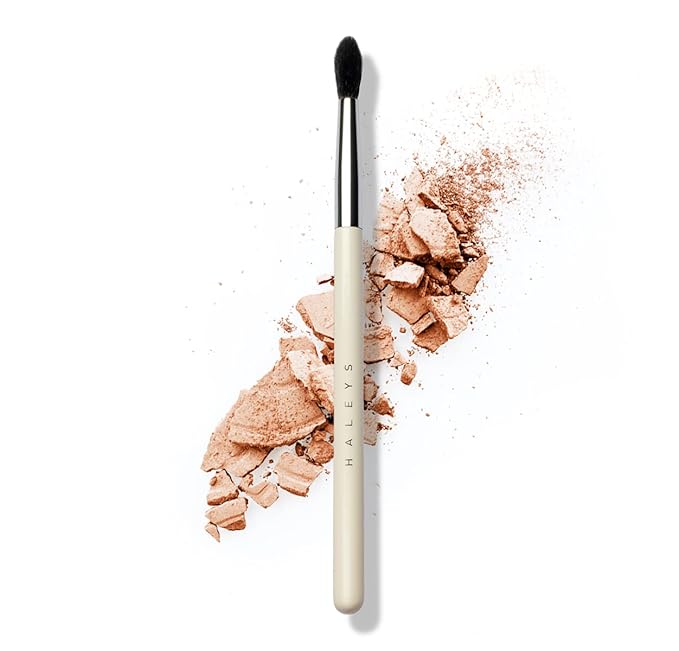 HALEYS Crease Eyeshadow Brush, Medium Fluffy Tapered Brush, Soft, Easy Blending Makeup Tool, Seamless, Multi-tasking Makeup Brush for Cream and Powder, High-end Synthetic Bristles, Vegan + CF-GlimoraGlow