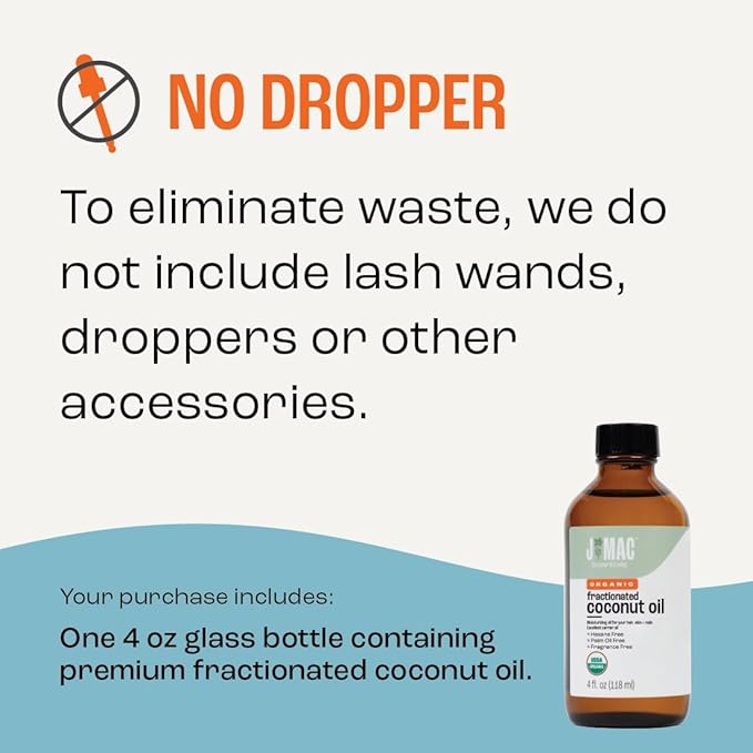 J MAC BOTANICALS Organic Fractionated Coconut Oil (4 oz Glass Bottle) Organic Carrier Oil and moisturizer-GlimoraGlow