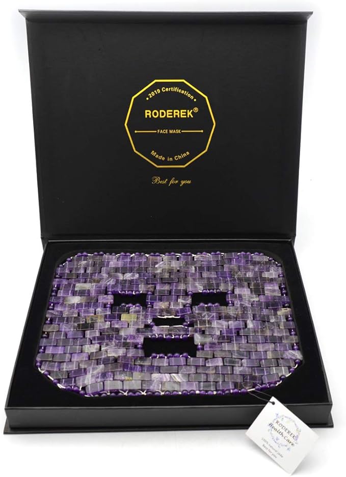 Jade Face Mask, Jade Mask for Relieving Face & Eye Puffiness Migraine, Anti Wrinkle Mask Therapy, Yoga Meditation Tools (Amethyst)-GlimoraGlow