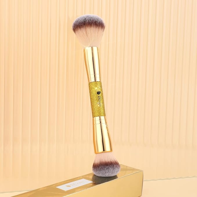 DUcare Foundation Powder Brush Double Ended Blush Makeup Brushes, Duo Bronzer Blush ideal for cream or powder-GlimoraGlow
