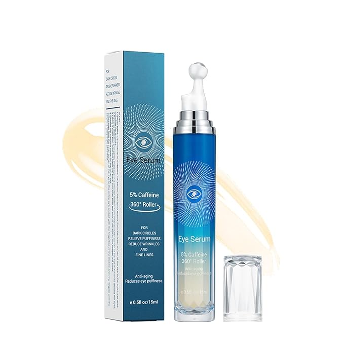 Eye Serum with Roller ball, 15 ML Eye Cream for Dark Circles and Puffiness, Anti-Aging Under Eye Roller Cream Reduce Wrinkles and fine lines-GlimoraGlow