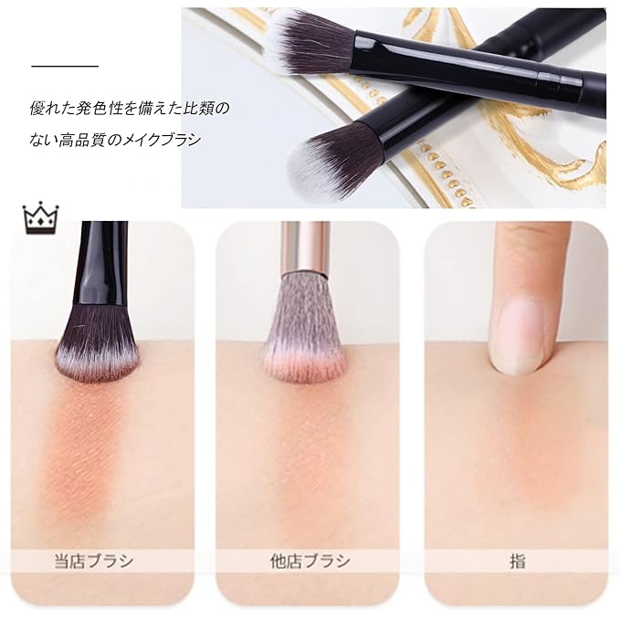 MSQ Eye Makeup Brushes 12pcs Eyeshadow Makeup Brushes Set with Soft Synthetic Hairs & Real Wood Handle for Eyeshadow, Eyebrow, Eyeliner, Blending(Black without bag)-GlimoraGlow