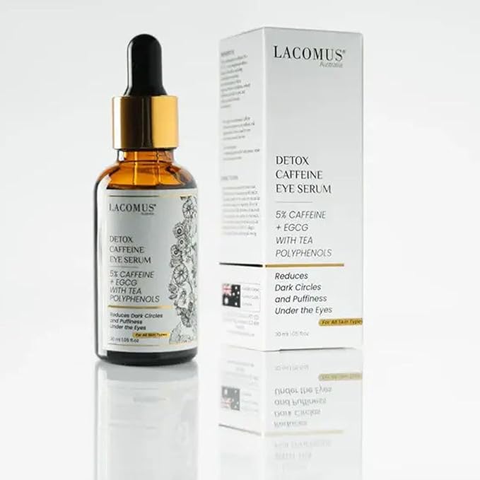 Advance Caffeine 5% + EGCG Serum for Brighter Eyes - Powerful Eye Contour Serum for Reduces Puffiness, Dark Circles, and Pigmentation - Hydrating and Smoothing Formula - LACOMUS Australia-GlimoraGlow