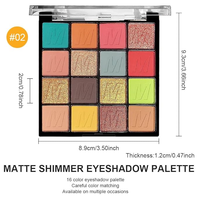 16 Colors Champagne Gold Glitter Matte Shimmer Eyeshadow Palette for Eye Makeup,High Pigmented Brown Eye Shadow Primers Powder Palet de sombras de ojos-GlimoraGlow