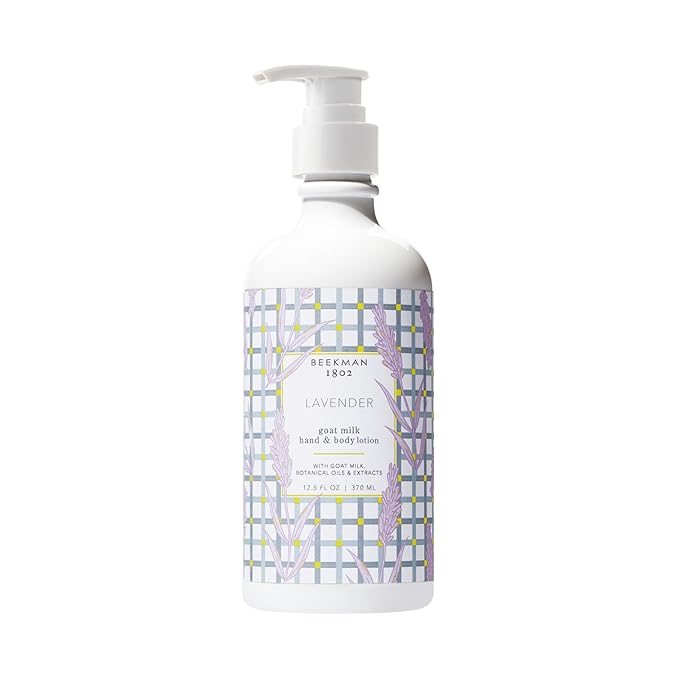 Beekman 1802 Goat Milk Body Lotion, Lavender - Scented - 12.5 oz - Hydrating & Moisturizing with Shea Butter - for Sensitive Skin - Cruelty Free - Packaging May Vary - Pump Included, Ready for Use-GlimoraGlow