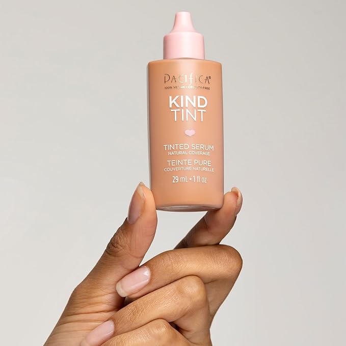 Pacifica Beauty Kind Tint Tinted Serum, Skincare, Vegan Collagen, Hyaluronic Acid, Vitamin C, Niacinamide, Caffeine, Hydrating, Lightweight Foundation, Natural Dewy Skin, Shade 17, 1 fl oz (1 Count)-GlimoraGlow
