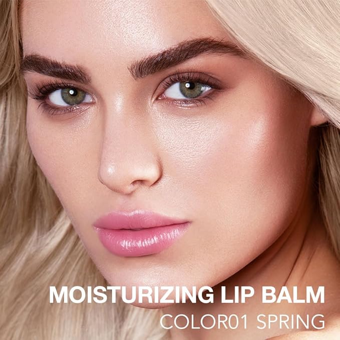 1Pcs Tinted Lip Balm Moisturizing Lipstick – Soft Pale Pink Sheer Hydrating Lip Color for Dry Lips – Nourishing Lip Balm for All Women with a Subtle Natural Scent (S01 Spring)-GlimoraGlow