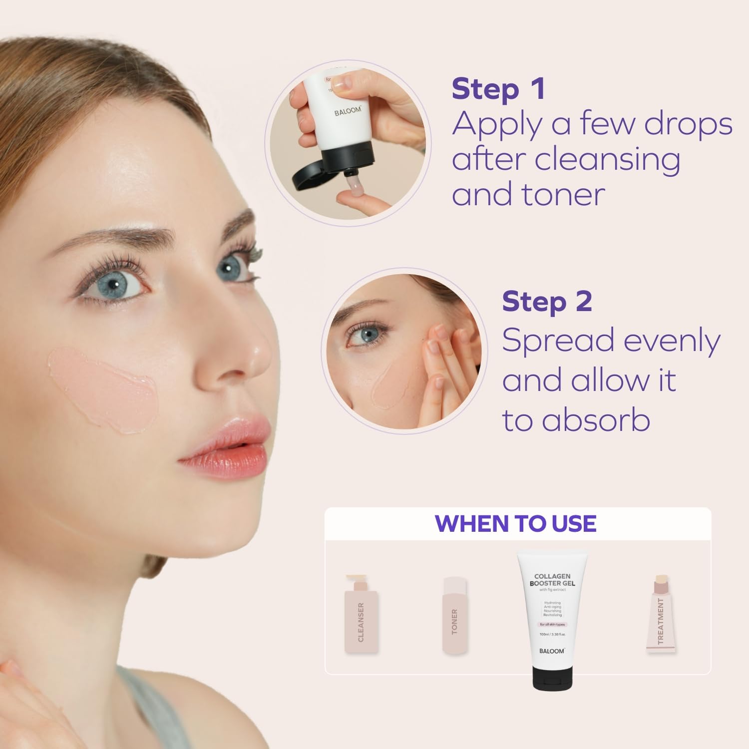 Collagen Booster Gel Serum for Korean Skin Care & Microcurrent Face Massagers, Filled With Collagen Capsules, Hydrating & Nourishing & Revitalizing Facial Gel for Skin Care 3.38 Fl Oz-GlimoraGlow