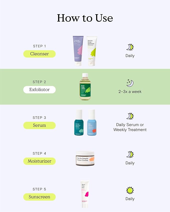 Krave Beauty Kale-Lalu-yAHA - Gentle 5.25% AHA Exfoliator with Glycolic Acid, Hyaluronic Acid, and Vitamin-Rich Kale for Texture, Discoloration, and Dead Skin Cells, Vegan and Cruelty-Free, 6.76 fl oz-GlimoraGlow