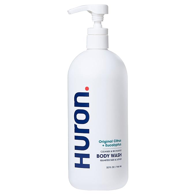 Huron Men's Moisturizing Body Wash - Crisp Citrus, Eucalyptus, Mint, Aromatic Greens - 32 fl oz-GlimoraGlow