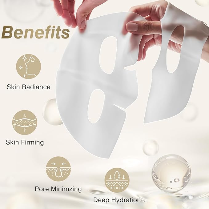 ISTON 6 Pack Bio-Collagen Real Deep Anti Wrinkle Lifting Mask,Overnight Hydrating Face Mask for All Skin Types -Pore Minimizing,Elasticity Enhancing,Firming,Moisturizing-GlimoraGlow