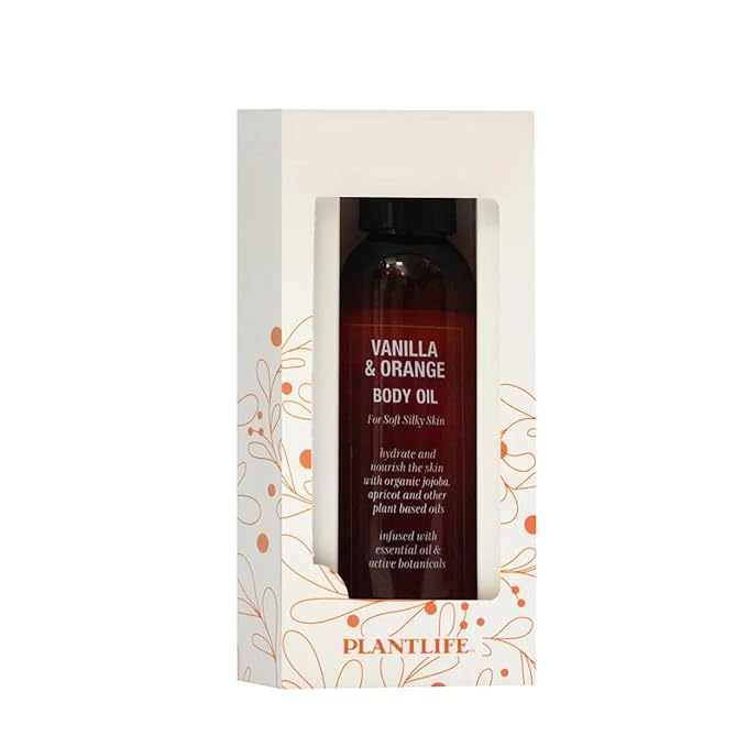 Plantlife Vanilla Orange Body Oil - Formulated for Soft and Silky Skin Using Rich Plant Oils That Absorb and Leave a Light Aroma on the Skin - Made in California 4 oz-GlimoraGlow