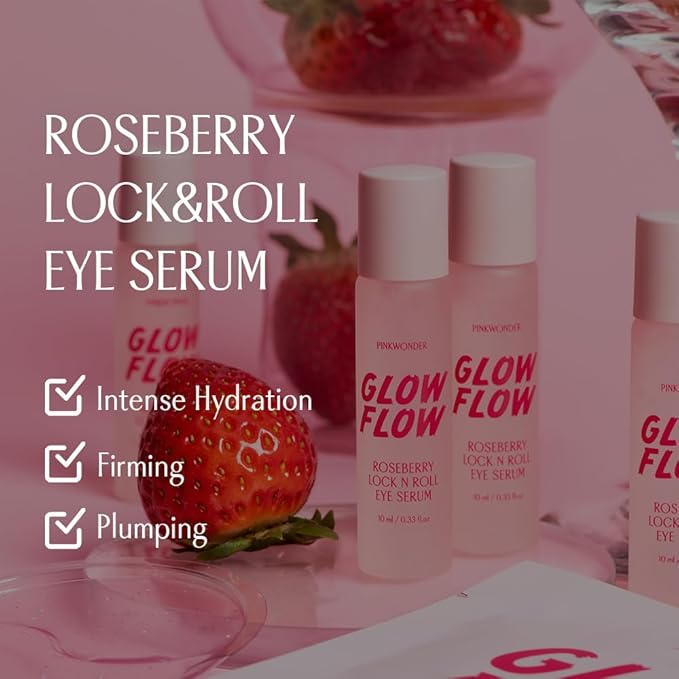 Glow flow roseberry lock n roll Eye serum (0.33fl. oz.) | Anti-Aging Eye Care, Collagen Boosting-GlimoraGlow