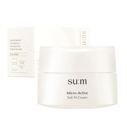 SU:M Micro-Active Soft Fit Cream (1.67 fl oz) - Deep Hydration for Elasticty, Sensitive Skin. Korean Skin Care. Peptides, Fermented Nutrients.-GlimoraGlow