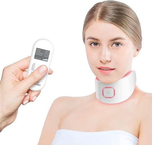 Intelligent Neck Lifting Device, 3 Color LED Neck Massager with Remote Control for Facial Massager | at Home Skin Care Tool-GlimoraGlow