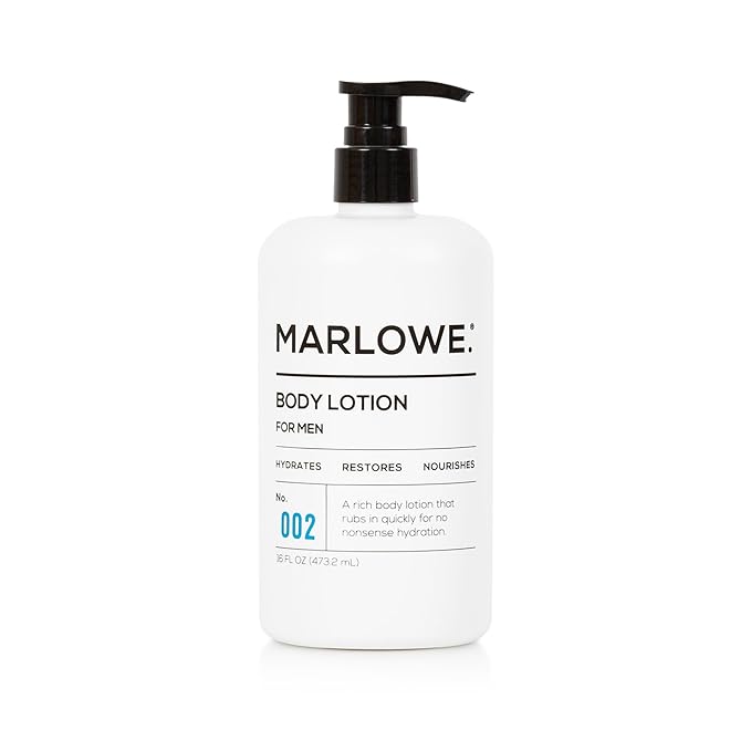 MARLOWE. No. 002 Body Lotion 16 oz Pump, Original, Revitalizing Dry Skin Lotion with Aloe Vera & Amino Acids, Hydrates & Nourishes, Sage & Fir Scent-GlimoraGlow