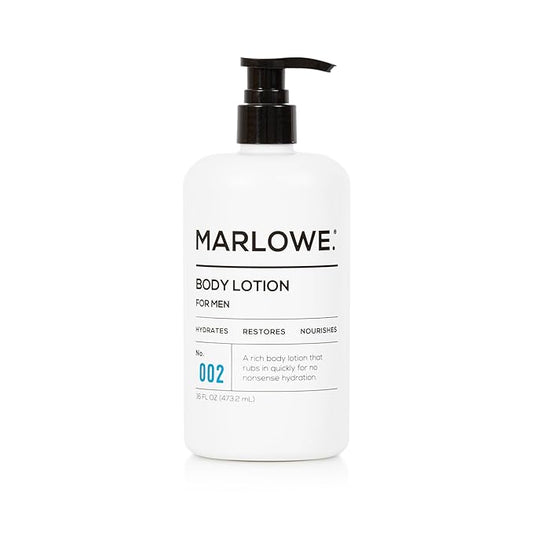 MARLOWE. No. 002 Body Lotion 16 oz Pump, Original, Revitalizing Dry Skin Lotion with Aloe Vera & Amino Acids, Hydrates & Nourishes, Sage & Fir Scent-GlimoraGlow