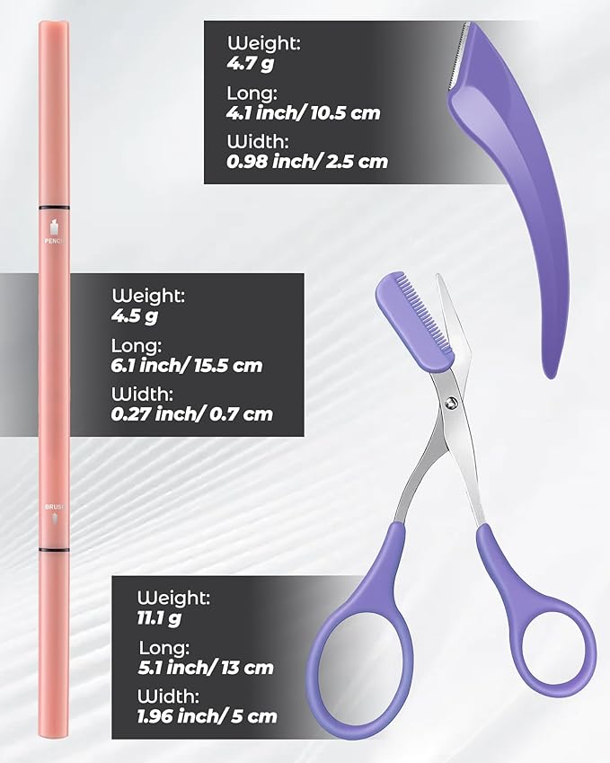 12Pcs Microblading Eyebrow Pencils Deep Brown Waterproof Eye Brow Pencil w/Eye Brow Razor & Scissors Kit 0.5mm Ultra-Fine Tip Creates Hair-Like Strokes for Women Effortless Natural Brows-GlimoraGlow