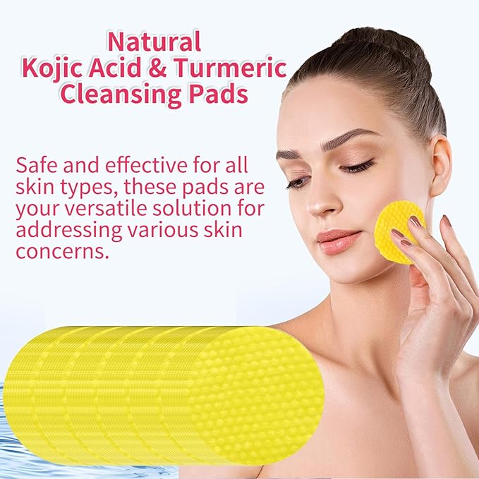 40 PCS Turmeric Kojic Acid Cleansing Pads,Turmeric and Kojic Acid Face Pads,Turmeric Kojic Acid Pads for Face-GlimoraGlow