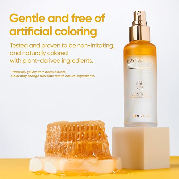 BANILA CO Miss Flower & Mr Honey Propolis Ampoule Mist | Nourishing Skin Double Layer & Moisturizing Makeup Fixer Setting Spray | Hydration Boost, Radiant Glow Serum (99ml / 3.34 fl oz)-GlimoraGlow