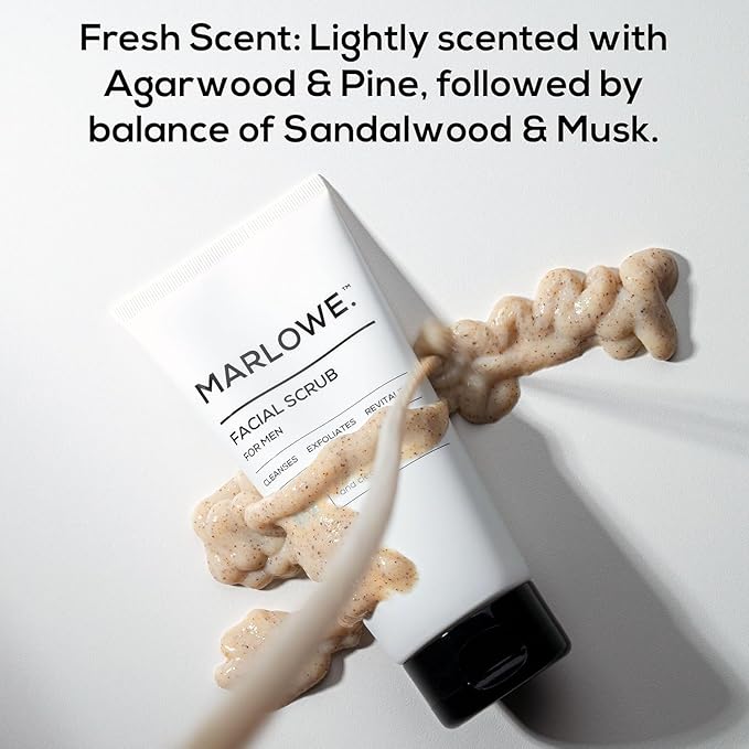 MARLOWE. Skin Care Set, No. 122 Facial Scrub 6 oz & No. 123 Facial Moisturizer 6 oz with Natural Extracts & Antioxidants, Cleanses, Exfoliates, Hydrates & Soothes-GlimoraGlow