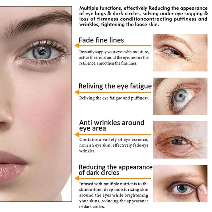 Eye Peptide Serum Eye Massage Roller Nourishing Relieve Loose Eye Bags Dark Circles Eye Skin Care Under Eye Cream for Fine Wrinkles and Puffiness Daily Skincare(Nourishing Grey)-GlimoraGlow