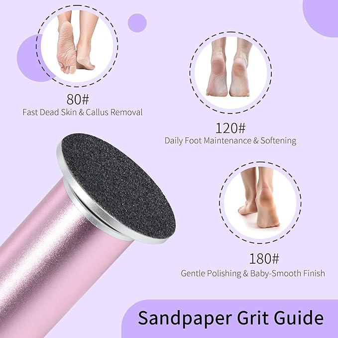 120PCS Fine 180 Grit Replaceable Sandpaper Discs for Electric Foot Callus Removers - 42mm Ultra-Soft Foot File Refills - Gentle Polishing & Baby-Smooth Finish-GlimoraGlow