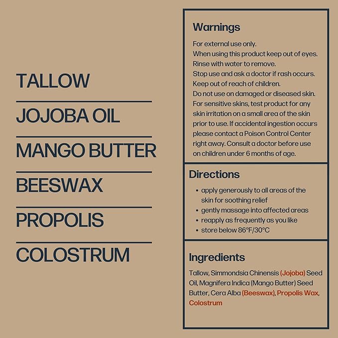 Everything Cream | 100% Grass Fed Beef Tallow Moisturizer for Face and Body | Day & Night Skincare | Safe Natural Edible-Grade Ingredients | After-Sun Care | All Skin Types | 3 oz-GlimoraGlow