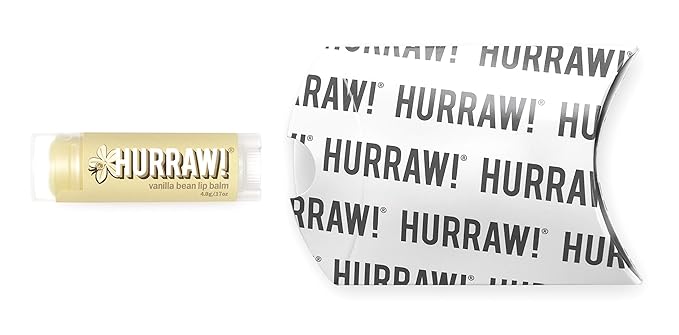 Hurraw! Vanilla Bean Lip Balm: Organic, Certified Vegan, Cruelty and Gluten Free. Non-GMO, 100% Natural Ingredients. Bee, Shea, Soy and Palm Free. Made in USA-GlimoraGlow