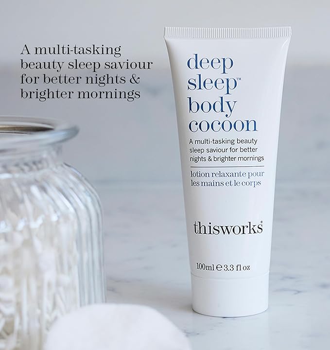 THISWORKS Deep Sleep Body Cocoon – Hydrating Body Lotion with Lavender, Chamomile & Vetivert – Soothing Nighttime Moisturizer for Dry Skin, Promotes Relaxation & Better Sleep – 100ml-GlimoraGlow
